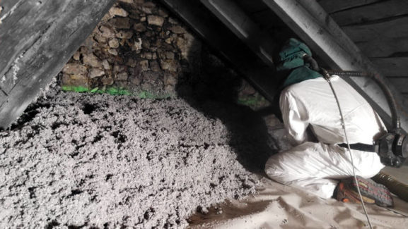 isolation thermique ouate cellulose bio sourcé souflage rénovation d'un comble perdu